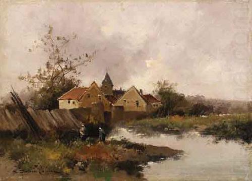 Village au Bord de Eau, Eugene Galien-Laloue